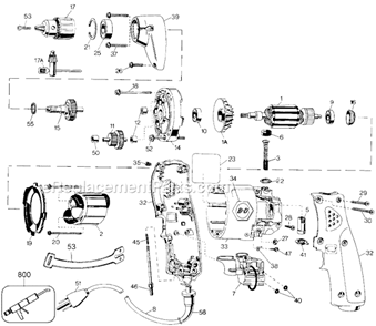 Page A Diagram and Parts List for 1180-09 Type 3 Black and Decker Electric Drill